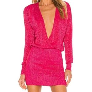 superdown Fuchsia Sparkle Mini Dress